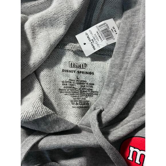 M&M's Disney Springs Women's Ladies Charcoal Gray Hoodie Large NWT - Picture 5 of 8